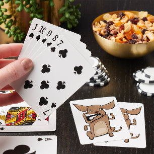 Funny Cartoon Crazy Dog Hilarious Cute Pet  Playing Cards