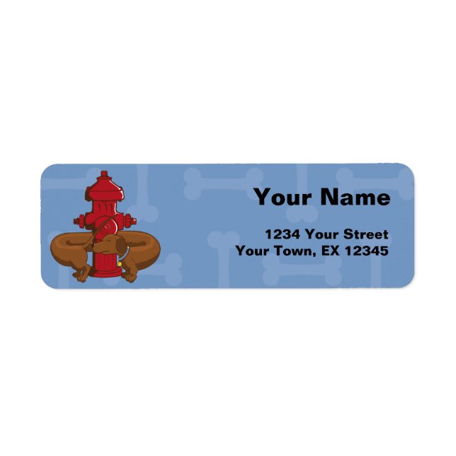 Funny Cartoon Dachshund Return Address Label (Front)