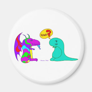 Funny Cartoon Dinos Cute Dinosaur Dragon Rawr? Magnet