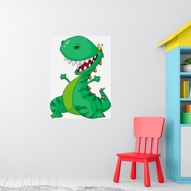 Funny Cartoon Dinosaur Roaring T-Rex Poster (Creator Uploaded)