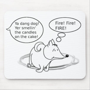 Funny Cartoon Dog Birthday Mouse Pad