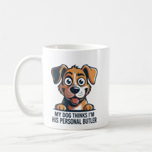 Funny Cartoon Dog Butler Quote Coffee Mug