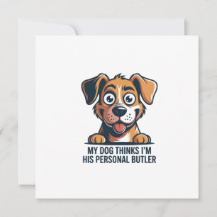 Funny Cartoon Dog Butler Quote Holiday Card
