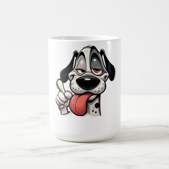 funny cartoon dog mug with tongue out (Center)