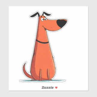 Funny Cartoon Dog Sticker