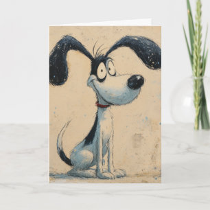 Funny Cartoon Dog – Whimsical Cute Dog Art Card