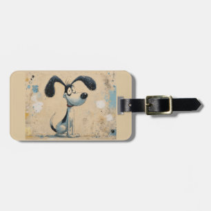 Funny Cartoon Dog – Whimsical Cute Dog Art Luggage Tag