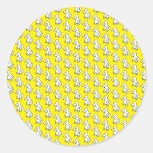 Funny Cartoon Duck or Penguin Classic Round Sticker