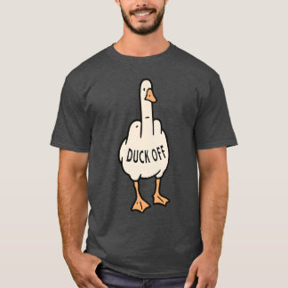 Funny Cartoon Duck T-Shirt with “DUCK OFF”