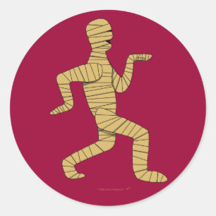 Funny Cartoon Egyptian Mummy Pyramids Custom Classic Round Sticker