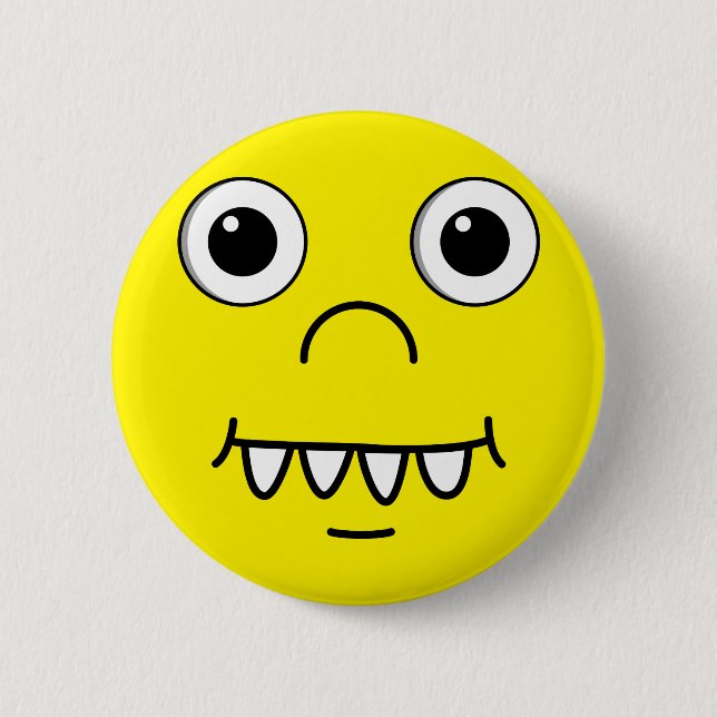 Funny Cartoon face 6 Cm Round Badge (Front)