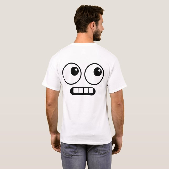 Funny Cartoon Face Front & Back T-Shirt (Back Full)
