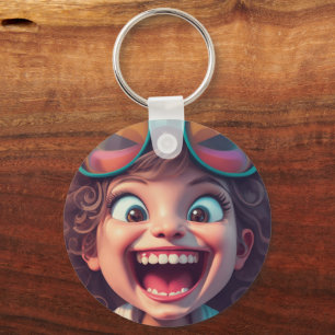 Funny cartoon face  key ring
