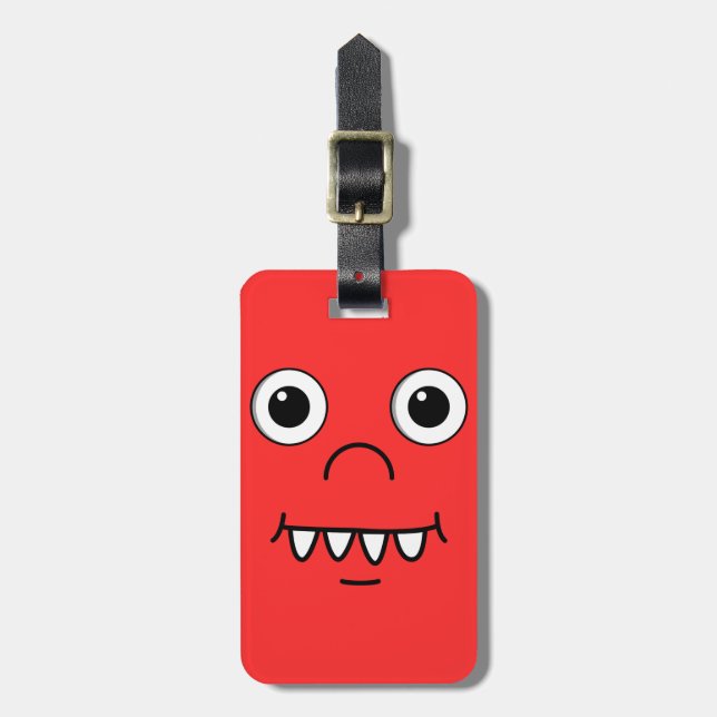 Funny Cartoon face Luggage Tag (Front Vertical)