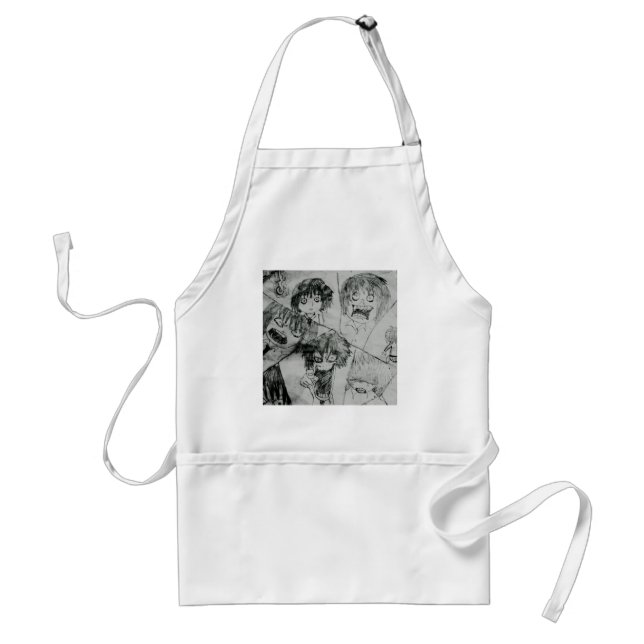 funny cartoon face  standard apron (Front)