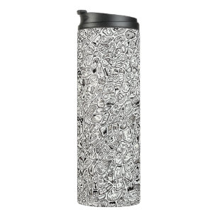 Funny Cartoon Faces Art Comic Drawing Thermal Tumbler
