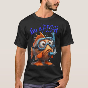 Funny cartoon fish, whimiscal fantasy T-Shirt