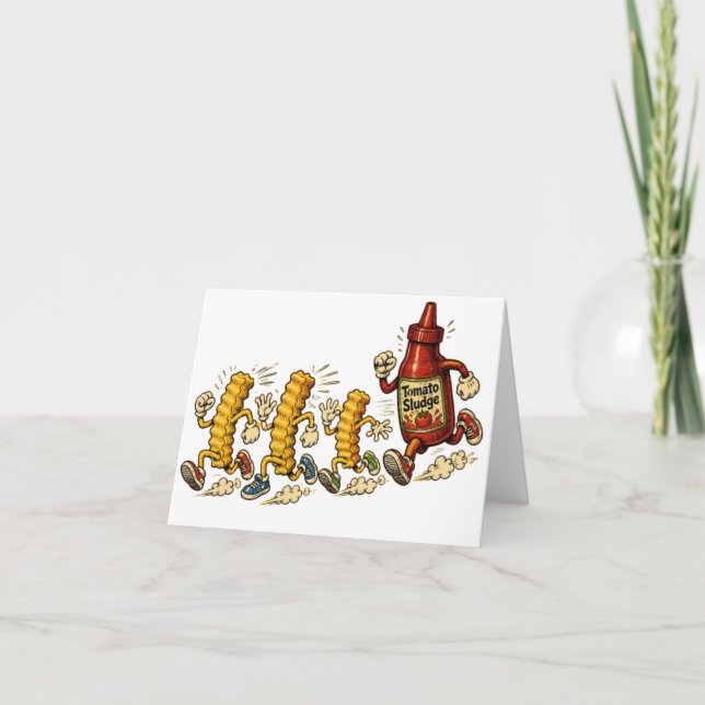 Funny Cartoon Food Art Card (Front)