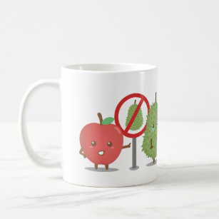 Funny Cartoon, Forbidden Fruit, Apple and Durian Coffee Mug