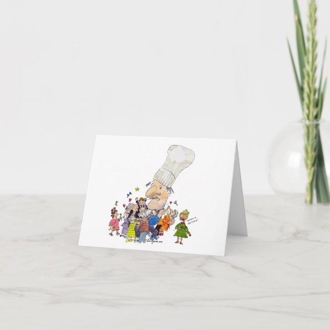 Funny Cartoon French Chef Card (Front)