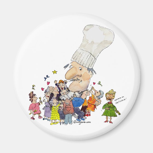 Funny Cartoon French Chef Magnet (Front)