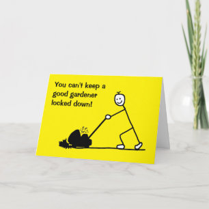 Funny Cartoon Gardener Lockdown Card