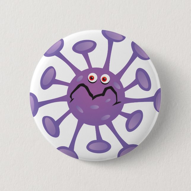 Funny Cartoon Germ Bacteria 6 Cm Round Badge (Front)