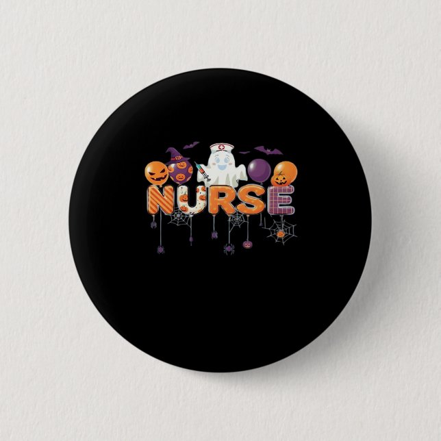 funny cartoon ghost nurse - Hot Nurse Halloween Ou 6 Cm Round Badge (Front)