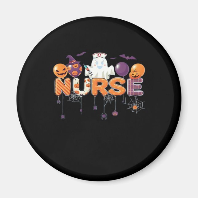 funny cartoon ghost nurse - Hot Nurse Halloween Ou Magnet (Front)