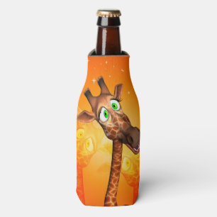 Funny cartoon giraffe bottle cooler