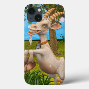 Funny Cartoon Goat Garden Animal Art iPhone 13 Case