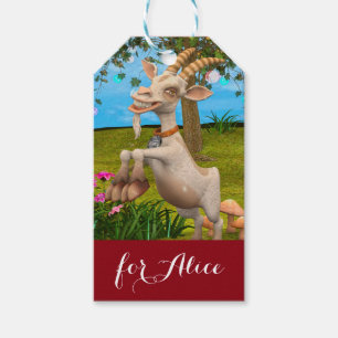 Funny Cartoon Goat Garden Animal Art Gift Tags