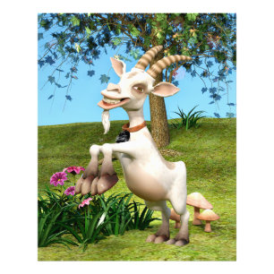 Funny Cartoon Goat Garden Animal Art Photo Print