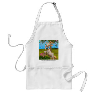 Funny Cartoon Goat Garden Animal Art Standard Apron