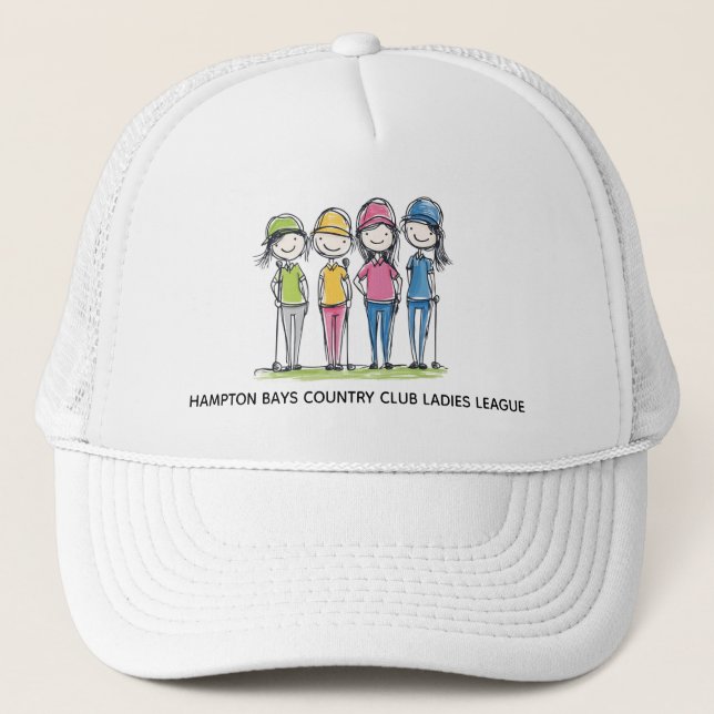 Funny Cartoon Golf Hat – Ladies League Edition (Front)