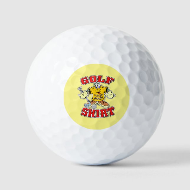Funny Cartoon Golf Shirt Gift for Golfers Golf Balls (Front)