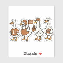 Funny Cartoon Goose Football Sticker – Sports Fan 
