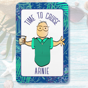 Funny Cartoon Gray Hair Mature Man Cruise Door  Magnet