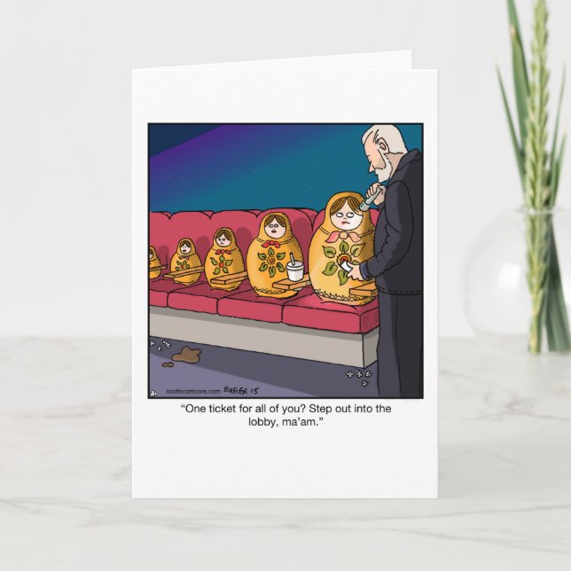 Funny Cartoon Greeting Card- Nesting dolls Scam Card (Front)