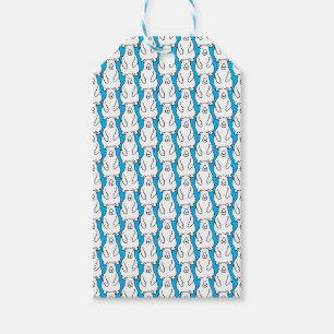 Funny Cartoon Grizzly Polar Bears Blue Gift Tags