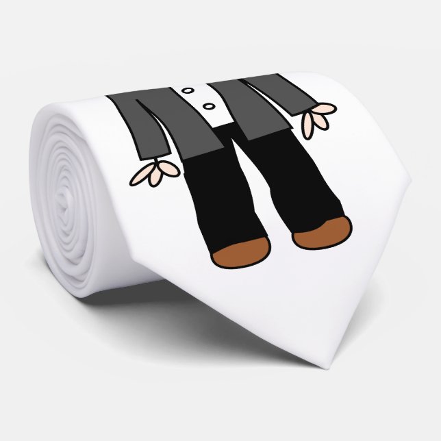 Funny cartoon groom tie (Rolled)