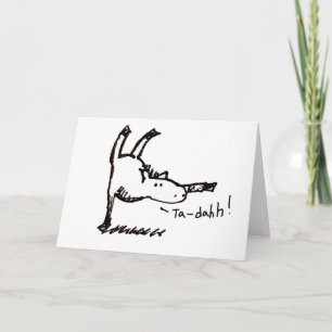 Funny Cartoon Horse Pony Tah Dah! Greeting Card
