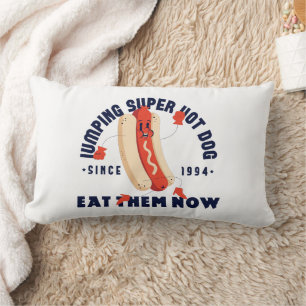Funny Cartoon Hot Dog Art Graphic Tee Since 1994 Lumbar Cushion