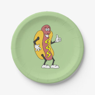 Funny Cartoon Hot Dog Plates