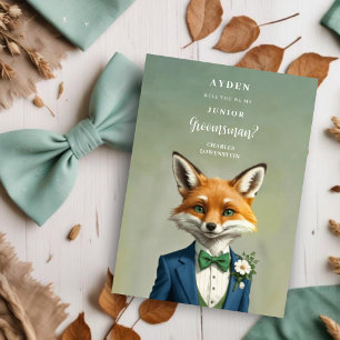 Funny Cartoon Humanoide Fox JR Groomsman Proposal