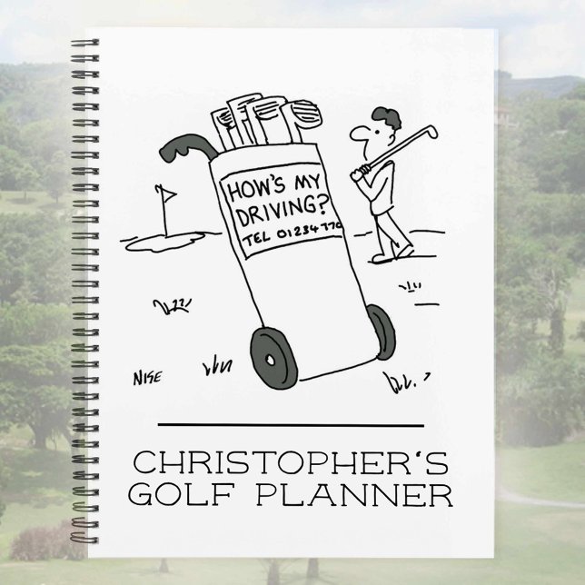Funny cartoon illustration of golfer. planner (Creator Uploaded)
