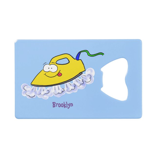 Funny cartoon iron laundry illustration (Front (Horizontal))