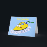 Funny cartoon iron laundry illustration card<br><div class="desc">You've got this ironed out! Our funny yellow iron cartoon illustration for encouragement!</div>