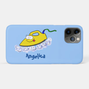 Funny cartoon iron laundry illustration iPhone 11 pro case