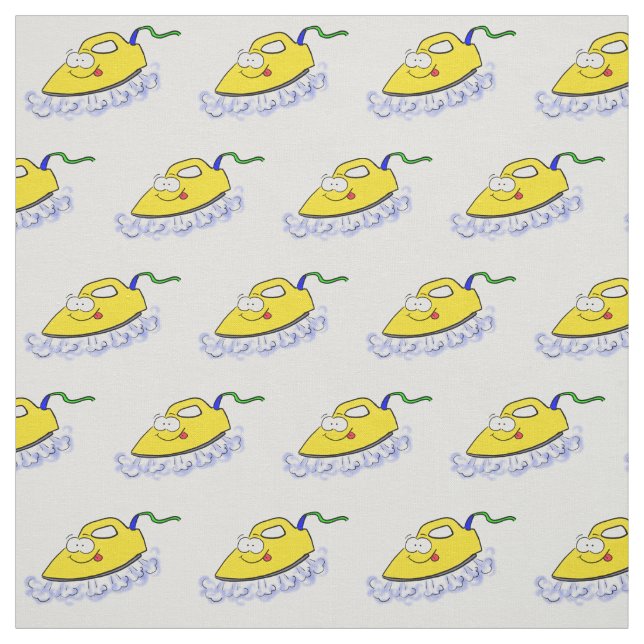 Funny cartoon iron laundry illustration fabric (Swatch)
